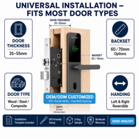 Sistema de Cerraduras Electrónicas para Hoteles con Tarjeta RFID, Cerraduras Inteligentes de Aleación de Zinc, Impermeables, Anti-Robo, ANSI Mortise