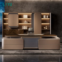 Ensemble de meubles de bureau en forme de L Liyu, design moderne, table de direction en MDF, bureau de direction high-tech, mobilier de bureau