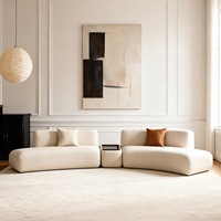 Ensemble de table à thé et de canapé en forme d'arc semi-circulaire minimaliste italien pour salon de beauté ou magasin de vêtements, ensemble de canapé en tissu Sheneyr