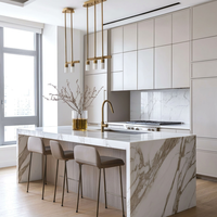 Meuble de cuisine moderne Vermonhouzz, meuble de cuisine résidentiel avec îlot central, meuble de cuisine à panneaux plats