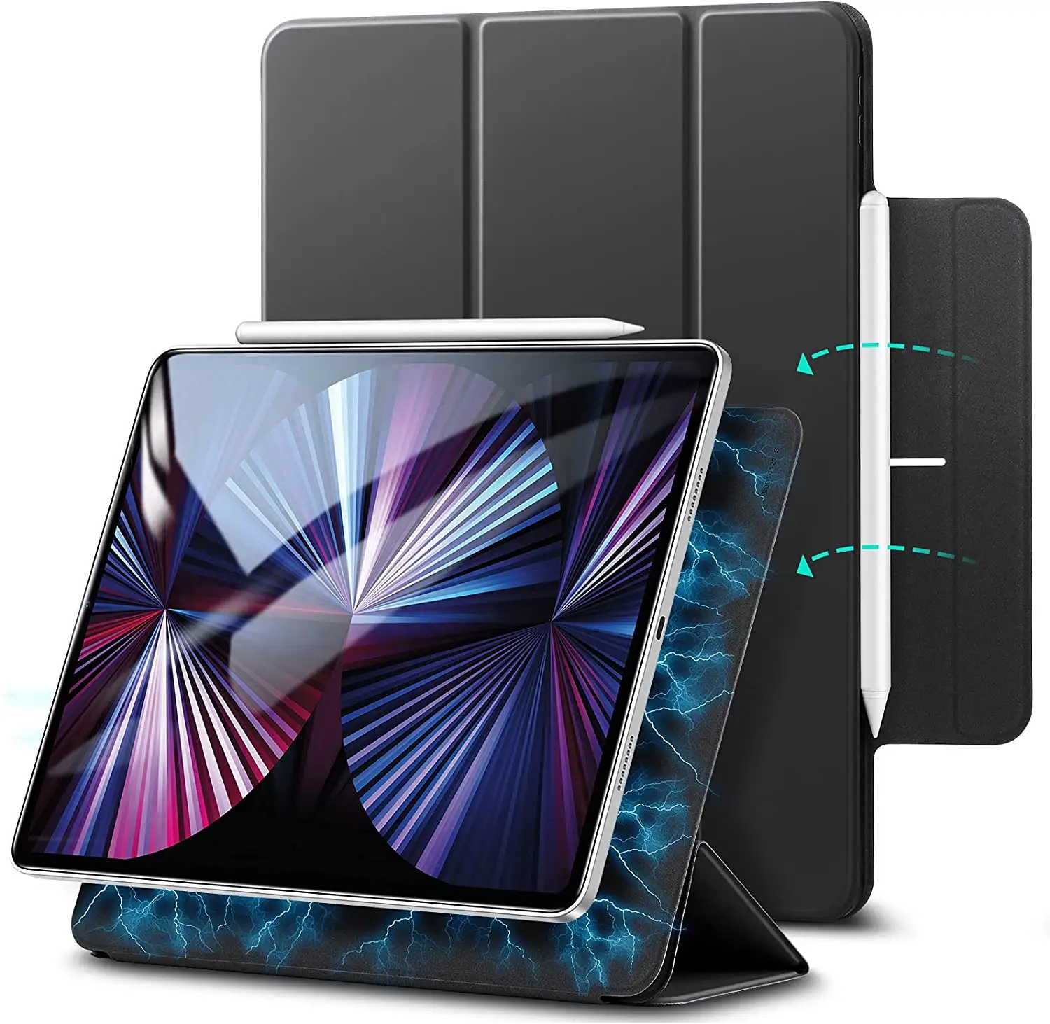 Étui magnétique intelligent pour iPad Pro de 11 pouces, 2021/2020/2018, léger, chargement pour crayon Apple, airsoft
