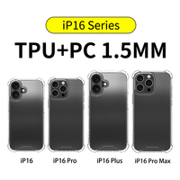 Coque arrière transparente antichoc PC pour iPhone 16 Pro Max 15 14 13 12 avec couverture mobile avec logo OEM