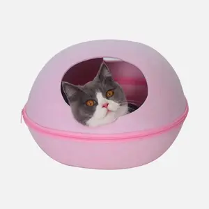 سرير غائر القطط كيس النوم على شكل بيضة بسحاب من القماش لمنزل الحيوانات الأليفة وسلة أعشاب القطط منتجات للفئران