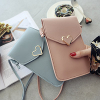 Tas selempang kecil wanita, dompet ponsel layar sentuh kulit Pu pemegang kartu