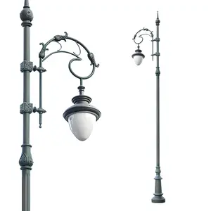 北欧风格装饰花园灯发光二极管仿古铸铁路灯户外经典杆灯