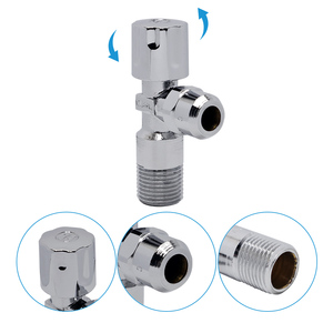 Fourniture de nouveau produit <span class=keywords><strong>pas</strong></span> <span class=keywords><strong>cher</strong></span>, Chrome industriel 90 degrés cuisine trois voies toilettes salle de <span class=keywords><strong>bains</strong></span> vanne d'angle d'arrêt en laiton forgé 1/2 - Product Image 3