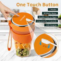 Bpa Gratis 2 S/s Messen Mini Blender Ipx5 Waterdichte 400Ml Type-C Usb Oplaadbare Draagbare Fruitpers Beker