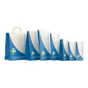 薬のためのカスタム印刷された白いクラフト薬局処方紙袋 - Product Image 4