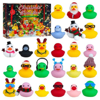 Calendriers de l'Avent Canards de Noël en caoutchouc 24 PCS Cadeau de fête de Noël pour les enfants