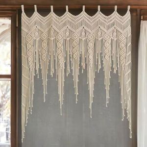 Handmade Vintage Boho Macrame Wall Hanging Decoration Handwoven Cotton Rope <b>Door</b> Window Wall Art Tapestry - Product Image 2