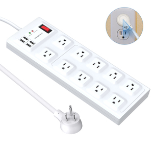 Vastfafac ev güç şeridi s 10 yollu elektrik prizli güç kablosu güç şeridi 4 USB anahtarı ve amerikan fiş dalgalanma koruyucusu ile yeni Trend - Product Image 3