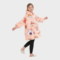 Premium personnalisé surdimensionné chaud doux confortable polaire Sherpa Sushi conception enfants hiver portable à capuche couverture avec grande poche