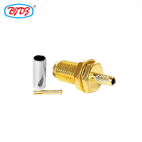 Precio de fábrica 50 Ohm SMA Hembra Jack Bulkhead Crimp para RG174 RG316 LMR100 Cable de BJR-100 de 21, Conector coaxial RF