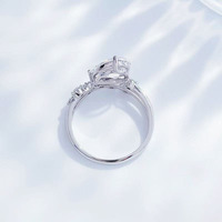 Bague de fiançailles Branch Fashion en forme de goutte d'eau à double tige en Pt950 avec diamant de laboratoire pour femme, bague en diamant cultivé en laboratoire, bijoux fins