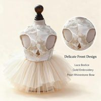 Robe de princesse pour chienne, jupe tutu en dentelle, costume de mariée pour chien, robe de mariage pour chien pour anniversaire