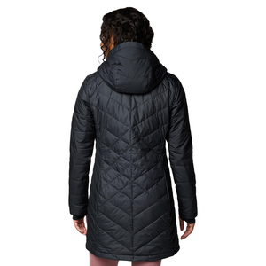 Veste à glissière réversible classique personnalisée pour femmes Long manteau bouffant col à capuche imperméable Sports de plein air en Polyester Durable - Product Image 2