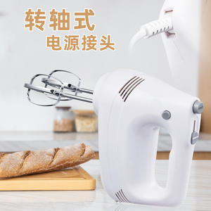 เครื่องผสมอาหารไฟฟ้า 250 วัตต์ ตัวเครื่องพลาสติกสีขาว ดีไซน์หัวเอียง สำหรับทำขนมอบที่บ้าน ผสมไข่ ตีครีม พร้อมหัวตีแบบลวด - Product Image 3