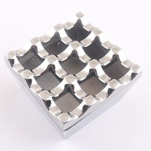 Cenicero de cigarros a prueba de viento de metal de 9 agujeros de plata de gran oferta con LOGOTIPO personalizado - Product Image 2
