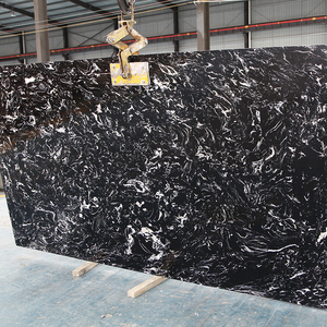 <span class=keywords><strong>Encimera</strong></span> de una pieza de material de piedra y mármol sólido de color negro en stock - Product Image 1