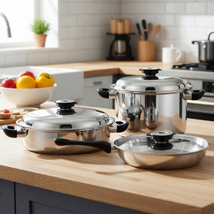 6ชิ้นชุดหม้อปรุงอาหาร3ply 304ปราศจากน้ำมันสแตนเลสชุดเครื่องครัวหม้อและกระทะสำหรับทำอาหารครัวบ้าน - Product Image 1