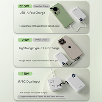 Batería Externa Portátil de 10000mAh en Oferta, con Carga Súper Rápida de 22.5W/35W, Cables Integrados, Diseño Delgado, Impresión de Logotipo