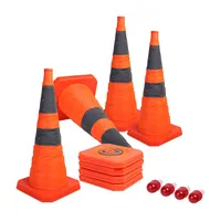 Collapsible Reflective Safety Traffic Cone with LED Light