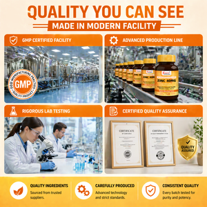 Complément de zinc de haute qualité favorisant la santé de la peau chez les adultes, améliore l'élasticité de la peau, capsules de zinc, 120 capsules - Product Image 4