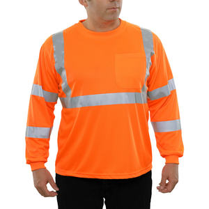 Camiseta de Manga Larga para Hombre, Corte Regular, Alta Visibilidad, Reflectante, Impermeable, Transpirable, con Cintura Ajustada para Técnicos de Campo y Servicios de Emergencia - Product Image 5