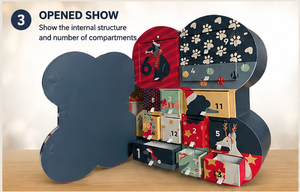 Custom Dog Bone Shaped Advent Calendar <b>Box</b> with 13 Drawers Rigid Cardboard Pet Theme <b>Christmas</b> Blind <b>Box</b> Mystery Packaging <b>Box</b> - Product Image 3