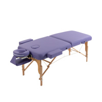 Mesa de Masaje Plegable Ajustable de Haya, Soporta un Peso Máximo de 260 kg, Mesa de Spa Portátil de Cuero PU con Reposabrazos para Gimnasio y Hotel