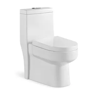 Sanitaire nouveau modèle de placard à eau s-piège monté sur le sol bol de toilette siphonique affleurant en porcelaine de couleur blanche