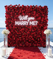 Décoration de mariage personnalisée, grande rose en soie rose, mur de fleurs, panneau de fond, tissu enroulable 3D, mur de fleurs artificielles