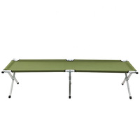 Lit pliant de camping et de plage portable en aluminium et métal, mobilier d'extérieur léger, durable et confortable, vert