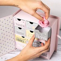 Caja de Regalo para Recién Nacido, Magnética, con Laminado Mate de Alta Gama, Impermeable, con Logotipo Personalizado Ecológico