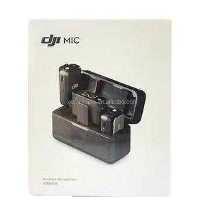 Dji microfone com 250 metros de alcance sem fio, áudio de alta qualidade com gravação de canal duplo, tela sensível ao toque e memória interna