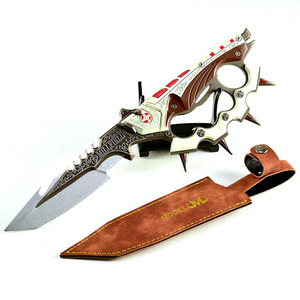 Réplica de Arma Delta Force para Juegos Competitivos, Modelo <span class=keywords><strong>Creed</strong></span> Bayonet de 26 cm, Fabricada en Metal, con Estuche de Cuero Genuino, Accesorio de Cosplay - Product Image 1