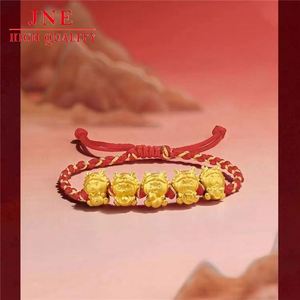 Oro WUFU Dragón Pulsera Año DE NACIMIENTO Zodiaco Dragón Amarillo Simulación Oro Hombres y mujeres Cuerda roja Trenza <span class=keywords><strong>Correa</strong></span> de transporte - Product Image 4