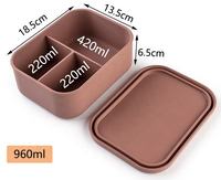 Récipient à déjeuner en silicone de qualité alimentaire personnalisé résistant au micro-ondes avec joint de caisse Boîte de rangement quotidienne des repas étanche pour le transport du déjeuner