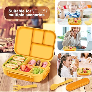 Boîte à lunch bento personnalisée avec logo, compartiments étanches, vente en gros, OEM ODM, récipient alimentaire réutilisable avec emballage à marque privée - Product Image 5