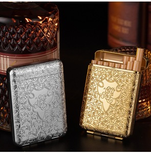 Mới Xách Tay Vàng Khắc Thomas Shelby Sang Trọng Cổ Điển Kim Loại Cổ Điển Thuốc Lá Trường Hợp Ba Mở Vỏ Sò Thuốc Lá Trường Hợp - Product Image 2