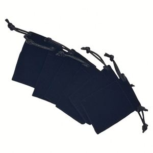 Sac à cordon en velours noir promotionnel, pochette d'emballage pour cosmétiques et parfums, impression de logo personnalisée, cadeaux, sac anti-poussière en velours pour vêtements - Product Image 2