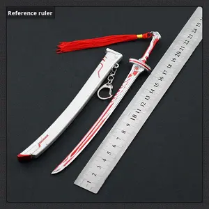 ファントムシルバーブルーカタナウェポンモデルフルメタルクラフトオーナメントスナイパーゲーム彫刻鎧卒業用 - Product Image 3