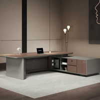Nouveau bureau de direction modulaire en bois de luxe moderne et convertible pour PDG, directeur, responsable