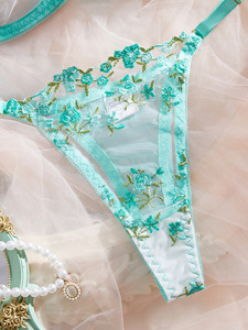Ensemble de lingerie sexy pour femme, bralette transparente en dentelle, sous-vêtements féminins tendance, marque haut de gamme - Product Image 4