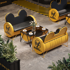 Conjunto de Asientos de Metal Estilo Industrial - Muebles de <span class=keywords><strong>Bar</strong></span> Duraderos para Exteriores para Cafeterías, Bares y Cafeterías para <span class=keywords><strong>Gatos</strong></span> - Product Image 3