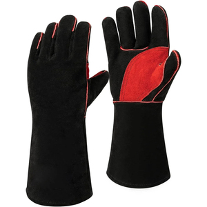 Conception personnalisée de gants de soudage pour la construction industrielle en cuir de vachette Gants de travail de sécurité doubles résistants à la chaleur et au feu pour le soudage - Product Image 1