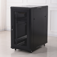 Armoire de serveur sur pied 14U 15U avec porte en verre trempé 19 pouces 600x600mm, en acier SPCC verrouillable, pour réseau