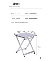 Table pliante en alliage d'aluminium pour le camping, les pique-niques et les barbecues, style minimaliste moderne, vente en gros