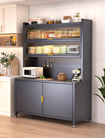 Yuzhengpeng Meuble de rangement multifonctionnel en acier inoxydable de 100 cm, armoire autoportante avec étagères réglables, résistant à la rouille et durable