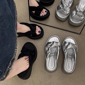 Summer New Fashion All-match Thick-soled Sandals Comfortable Platform Bottom Transparent Leg-showing Long - Product Image 2